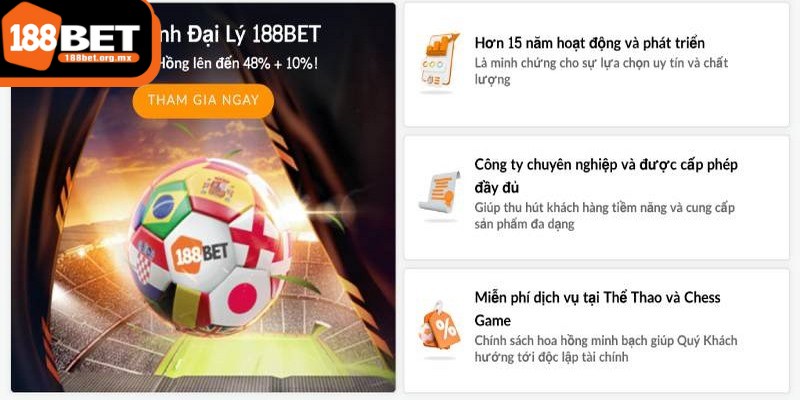 Trở thành đại lý 188BET thực thụ mang lại cơ hội kiếm tiền hấp dẫn